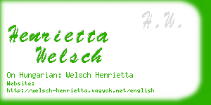 henrietta welsch business card
